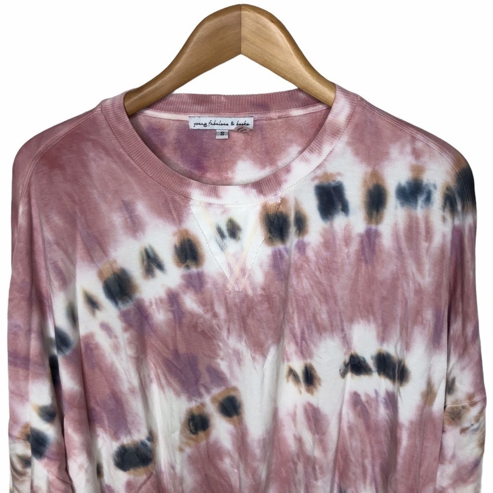 Young Fabulous & Broke Juliette Tie Dye Sweatshirt Pink Size Small Pullover - Picture 2 of 8